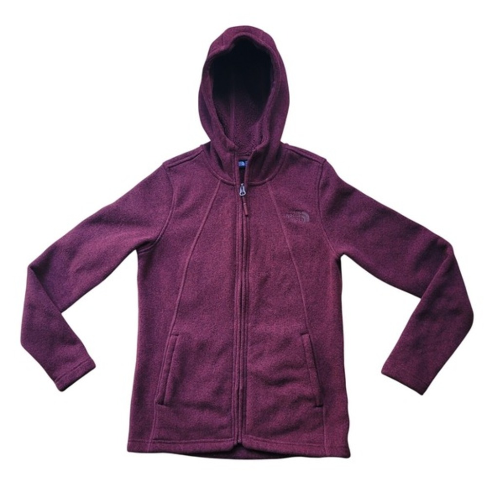 North‎ Face Full Zip Fleece Hoodie Red SMALL Jacket Burgundy